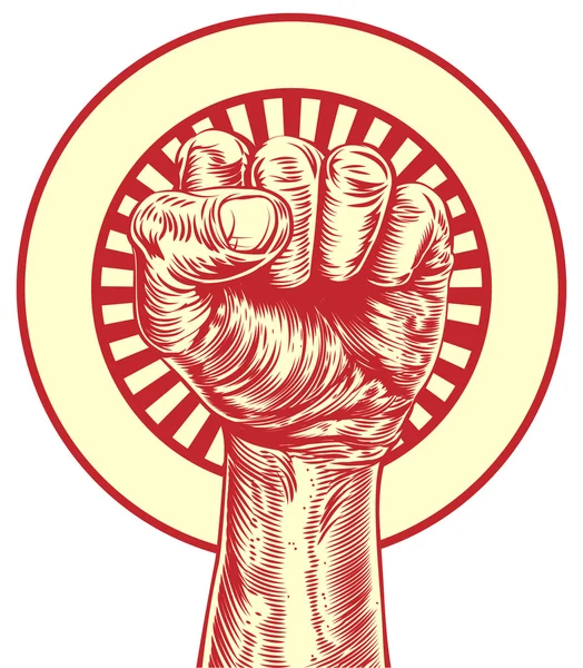 Vintage propaganda fist Stock Illustration