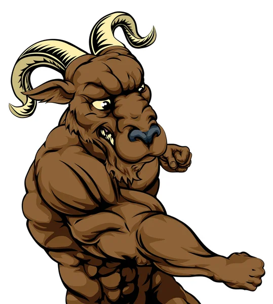 RAM mascotte vechten — Stockvector