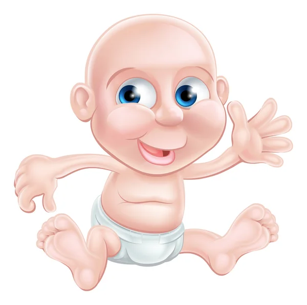 Happy cartoon baby waving — Stock Vector