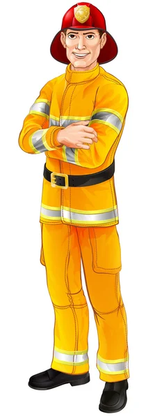 Feuerwehr-Charakterzeichnung — Stockvektor