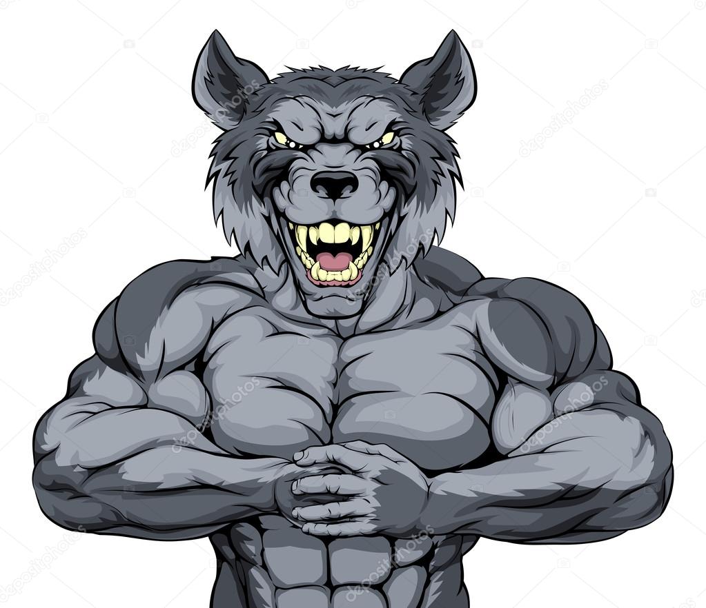 Mean wolf sports mascot