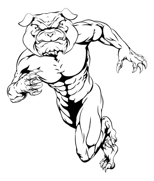 Courir dur bulldog — Image vectorielle