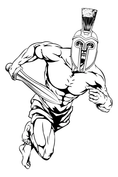 Guerreiro de capacete espartano —  Vetores de Stock