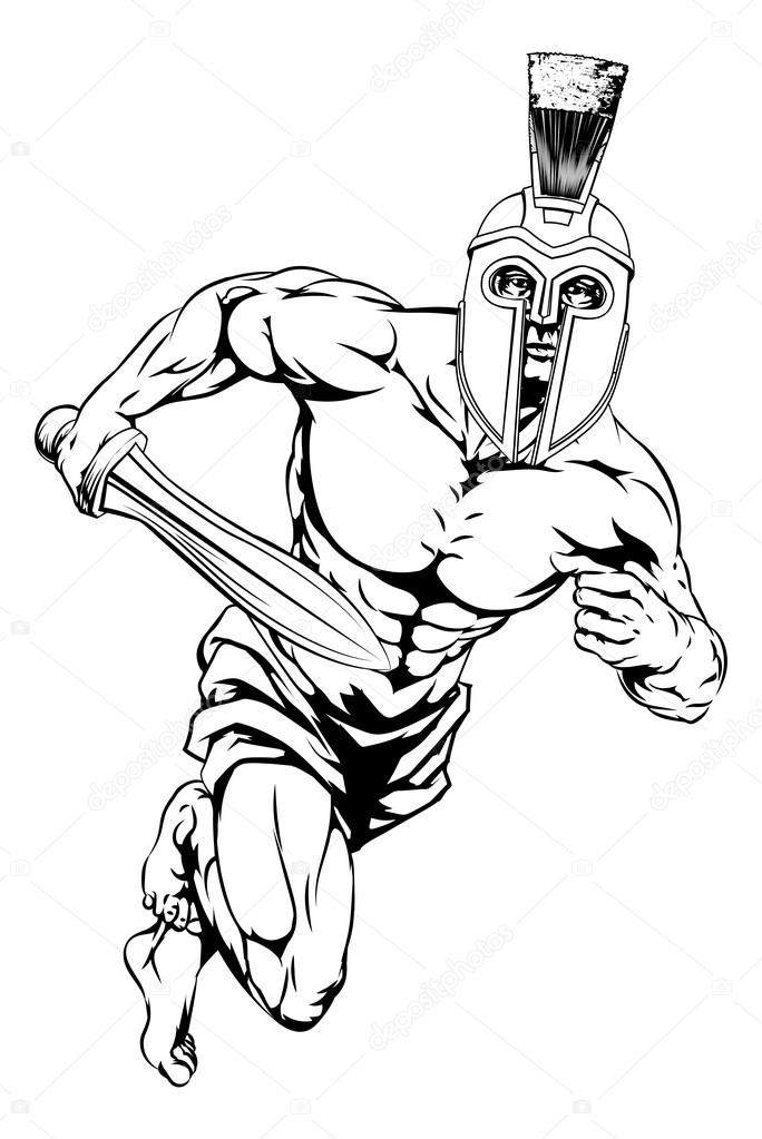 Spartan helmet warrior