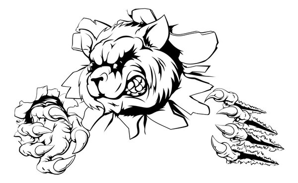 Енот рвется через задний план
