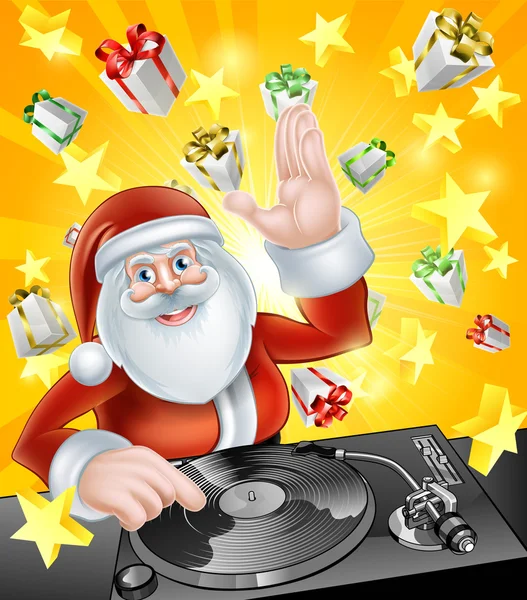 DJ Partai Santa - Stok Vektor