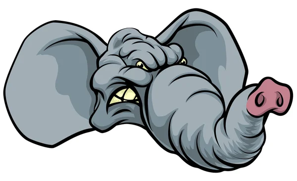 Mascotte d'éléphant de bande dessinée — Image vectorielle