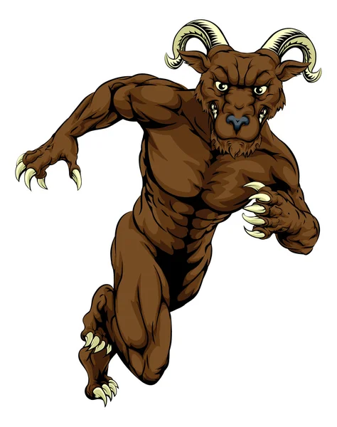 Mascota carnero corriendo — Vector de stock