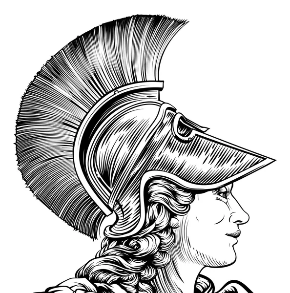 Ancient Greek Warrior Woman — Stock Vector