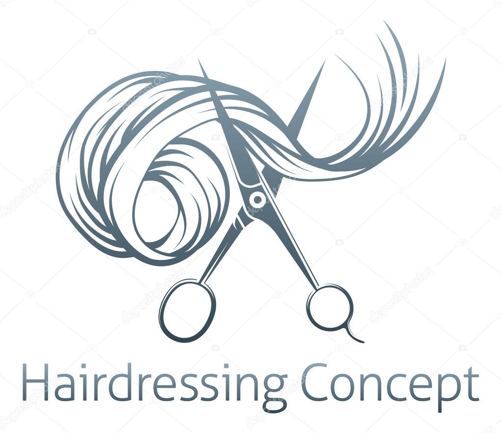 Hairdressers Scissors Concept of a pair of hairdressers scissors cutting Hair