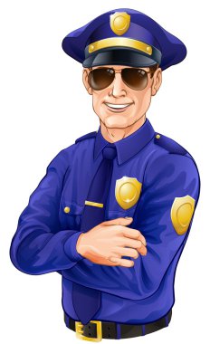 Güneş gözlüğü polis illüstrasyon