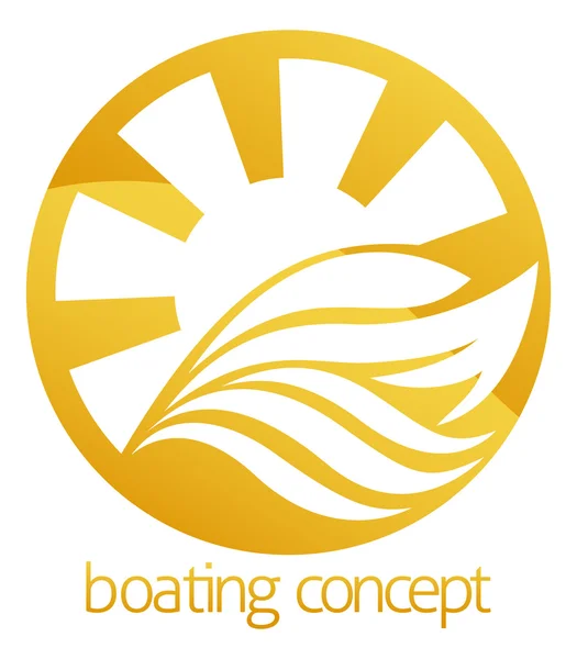 Conception de bateau de vitesse ou cercle de yacht — Image vectorielle