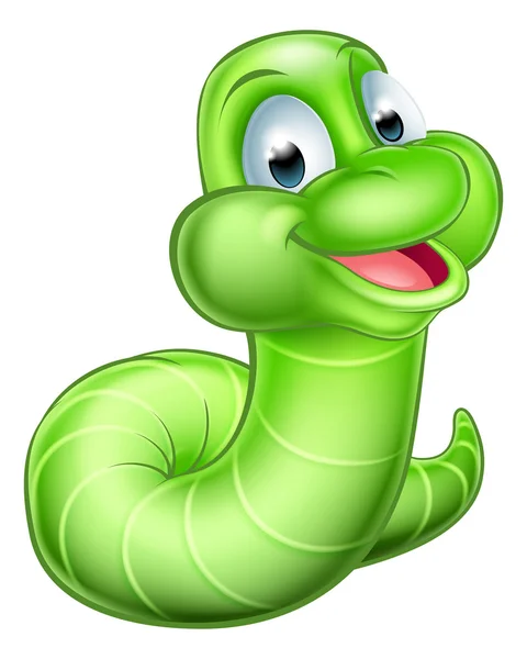 Cute Cartoon Caterpillar Worm — Stockvector