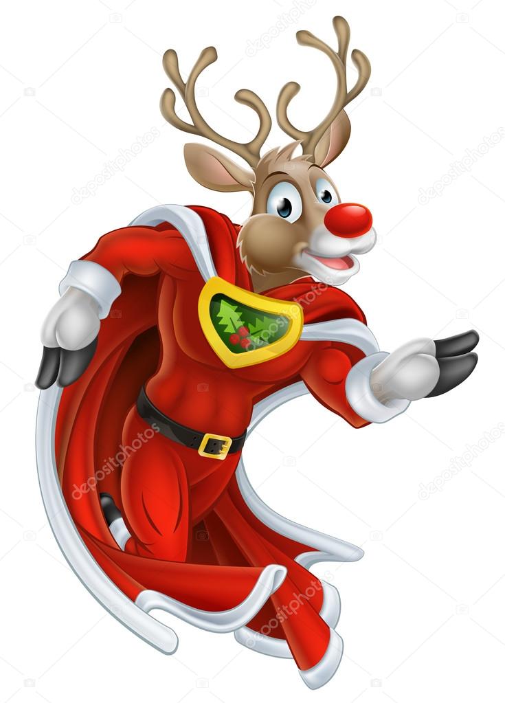 Christmas Reindeer Super Hero