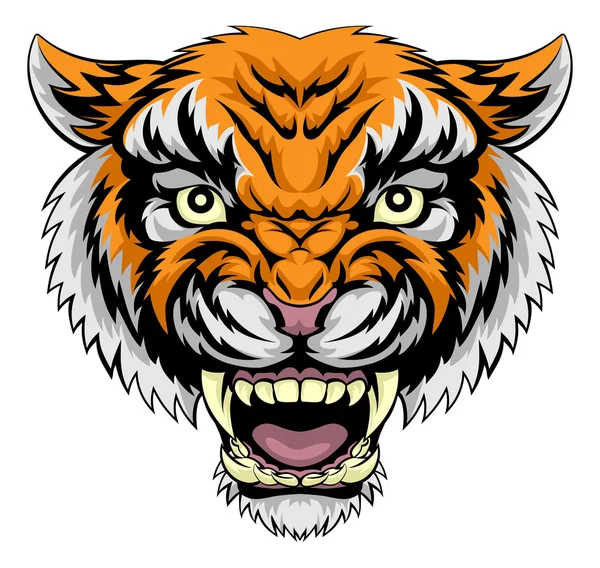 Ilustración de cara de tigre — Vector de stock