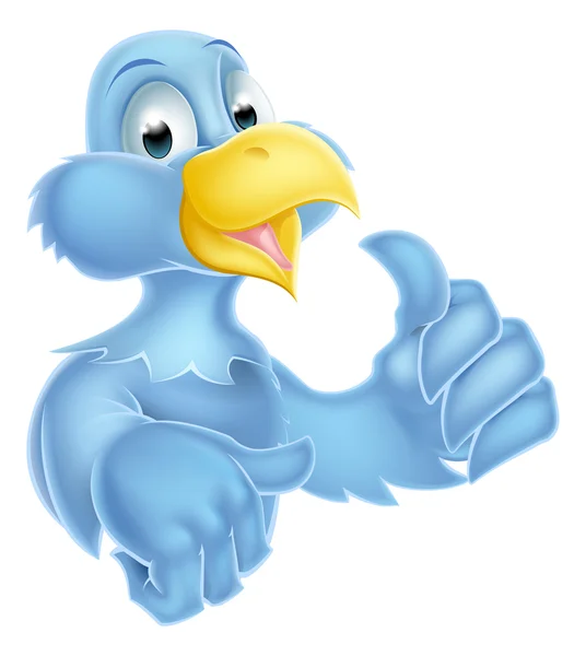 Kék madár karakter — Stock Vector