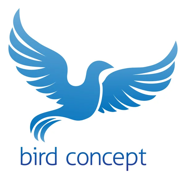 Blue bird or dove design — Stock Vector