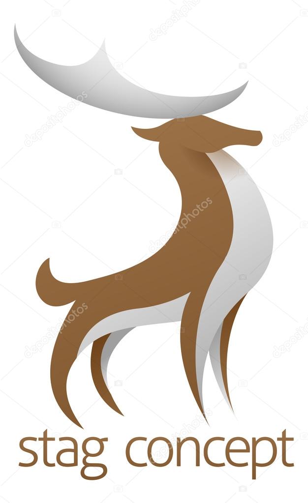 Conceptual design of a stylised proud stag or deer with large antlers