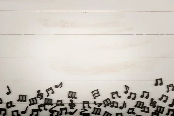 Note Musicali Legno Sfondo Legno — Foto Stock