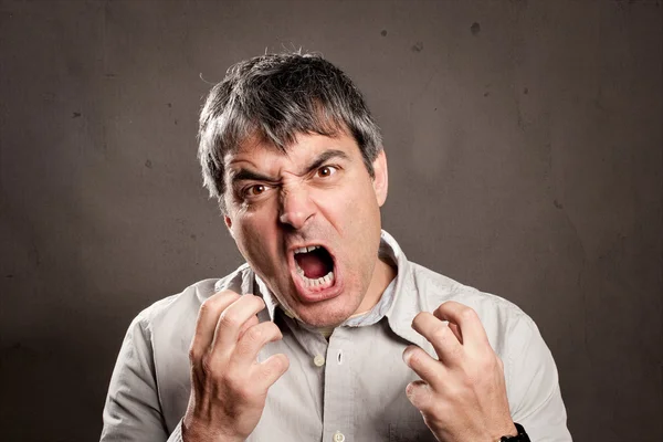 Man with angry expression — Stock Photo, Image