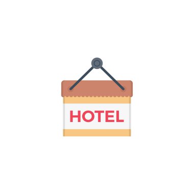 Otel vektörü düz renk simgesi