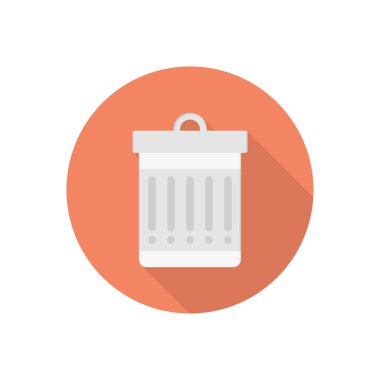 Çöp kutusu vektörü düz renk simgesi