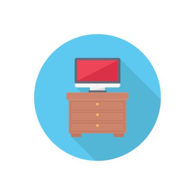 TV vektörü düz renk simgesi