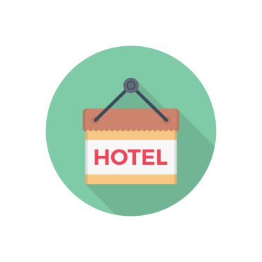 Otel vektörü düz renk simgesi