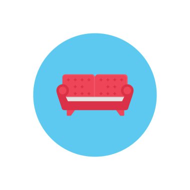 kanepe vektörü düz renk simgesi