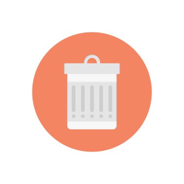 Çöp kutusu vektörü düz renk simgesi