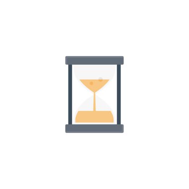 kum saati vektörü düz renk simgesi