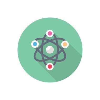 atom vektörü düz renk simgesi