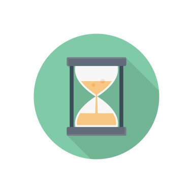 kum saati vektörü düz renk simgesi