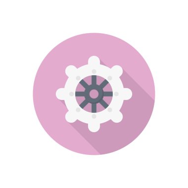 tekerlek vektörü düz renk simgesi