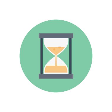 kum saati vektörü düz renk simgesi