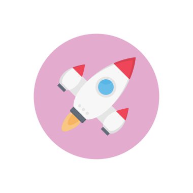 roket vektörü düz renk simgesi