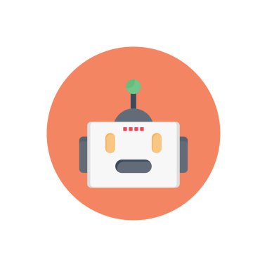 robot vektör düz renk simgesi