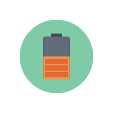 şarj vektörü düz renk simgesi