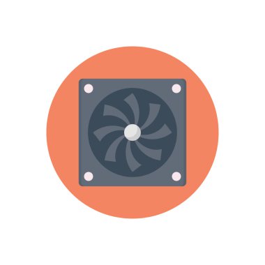 fan vektörü düz renk simgesi