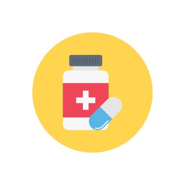 hap vektörü düz renk simgesi