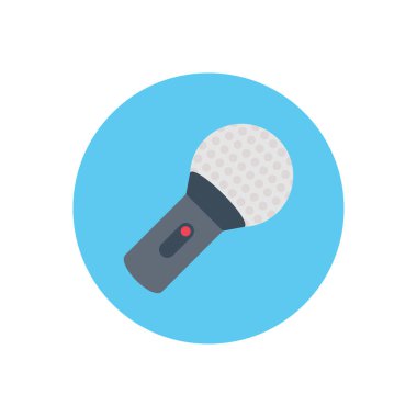 mic vektör düz renk simgesi