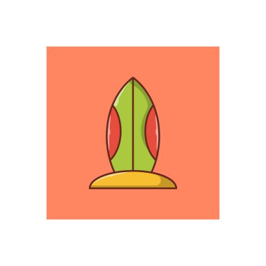 Sörf vektörü düz renk simgesi