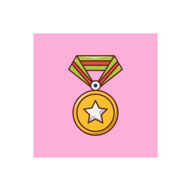 madalya vektörü düz renk simgesi