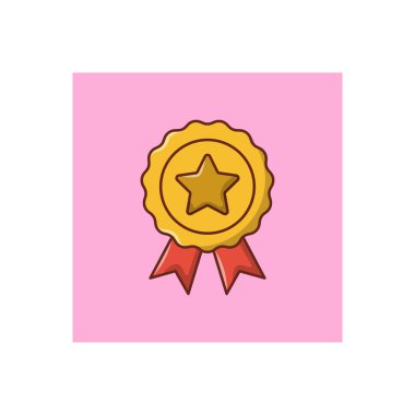 madalya vektörü düz renk simgesi