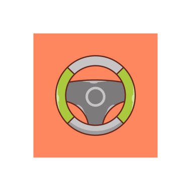 sürücü vektörü düz renk simgesi