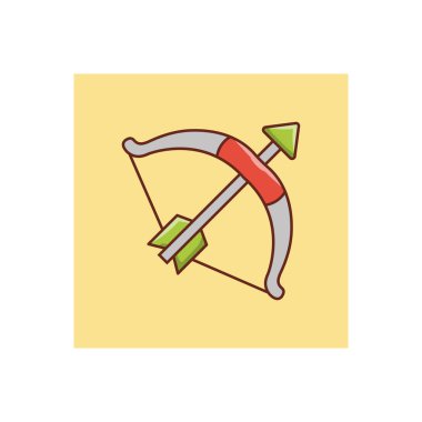 okçu vektörü düz renk simgesi