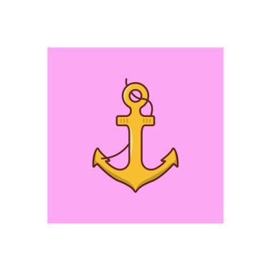 çapa vektörü düz renk simgesi