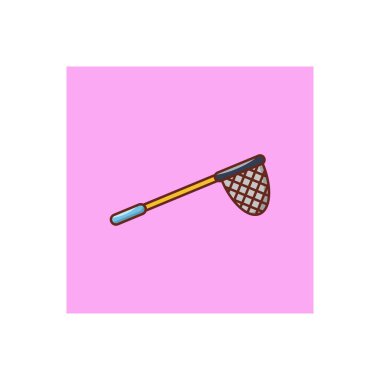 balıkçı ağı vektörü düz renk simgesi