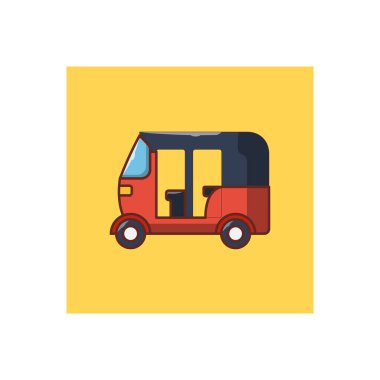 rickshaw vektör düz renk simgesi