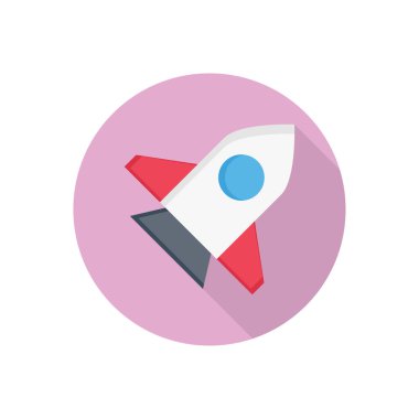 roket vektörü düz renk simgesi